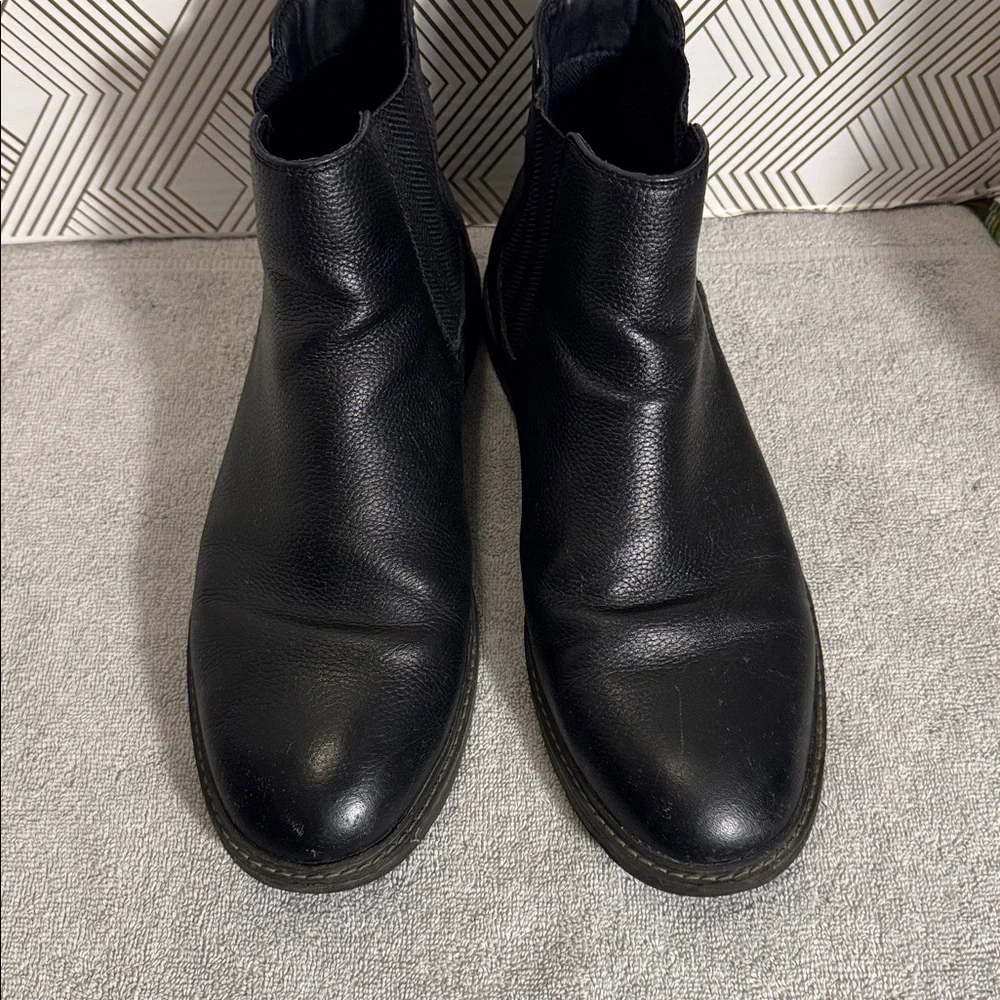 Abound boots Black Leather Ankle Boots men’s size‎ 9 leather upper slip on